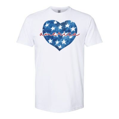 America Heart 4th Of July Cute Festive Softstyle CVC T-Shirt