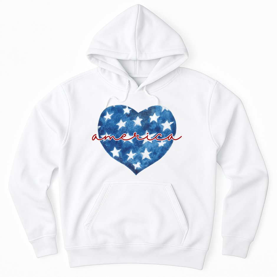 America Heart 4th Of July Cute Festive Hoodie