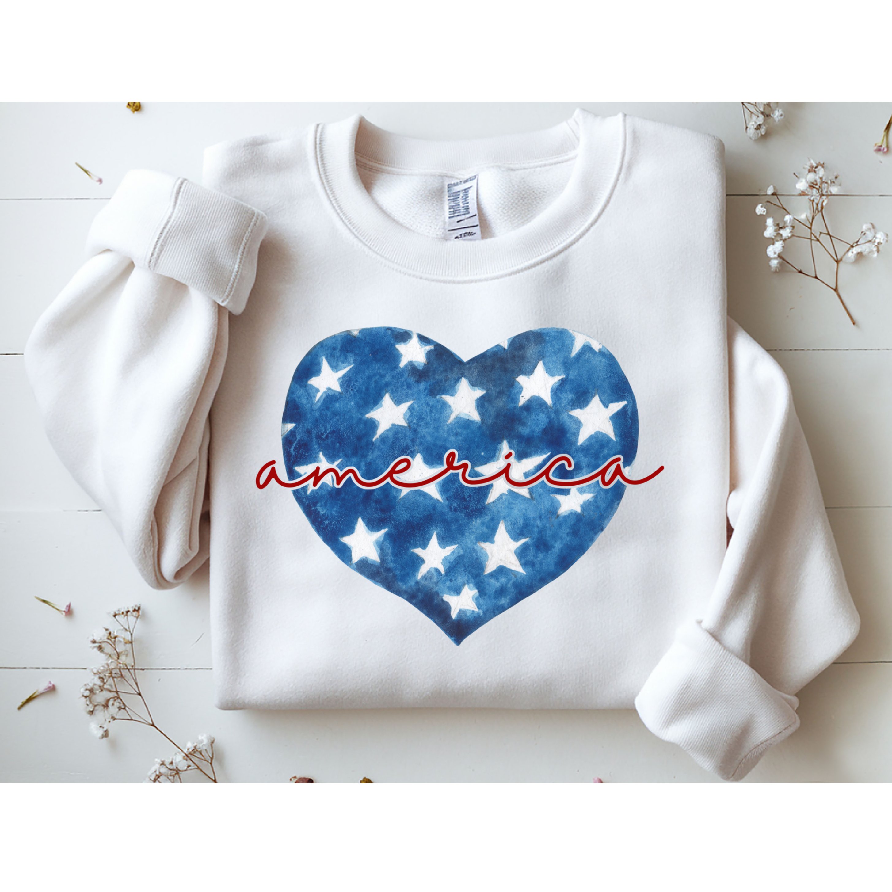 America Heart 4th Of July Cute Festive Sweatshirt