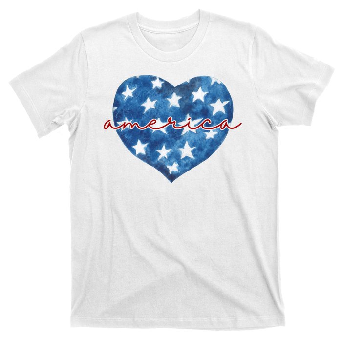 America Heart 4th Of July Cute Festive T-Shirt