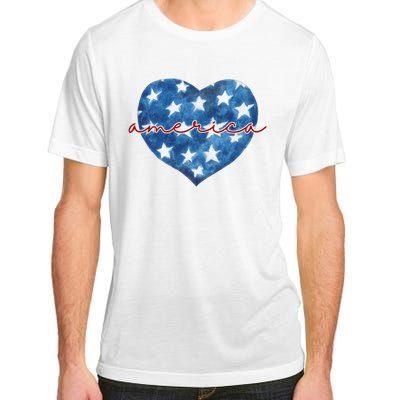 America Heart 4th Of July Cute Festive Adult ChromaSoft Performance T-Shirt