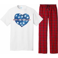 America Heart 4th Of July Cute Festive Pajama Set