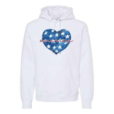 America Heart 4th Of July Cute Festive Premium Hoodie