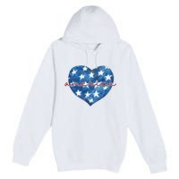 America Heart 4th Of July Cute Festive Premium Pullover Hoodie