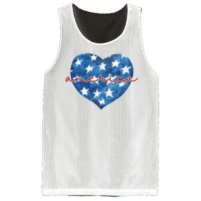 America Heart 4th Of July Cute Festive Mesh Reversible Basketball Jersey Tank