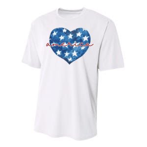 America Heart 4th Of July Cute Festive Performance Sprint T-Shirt