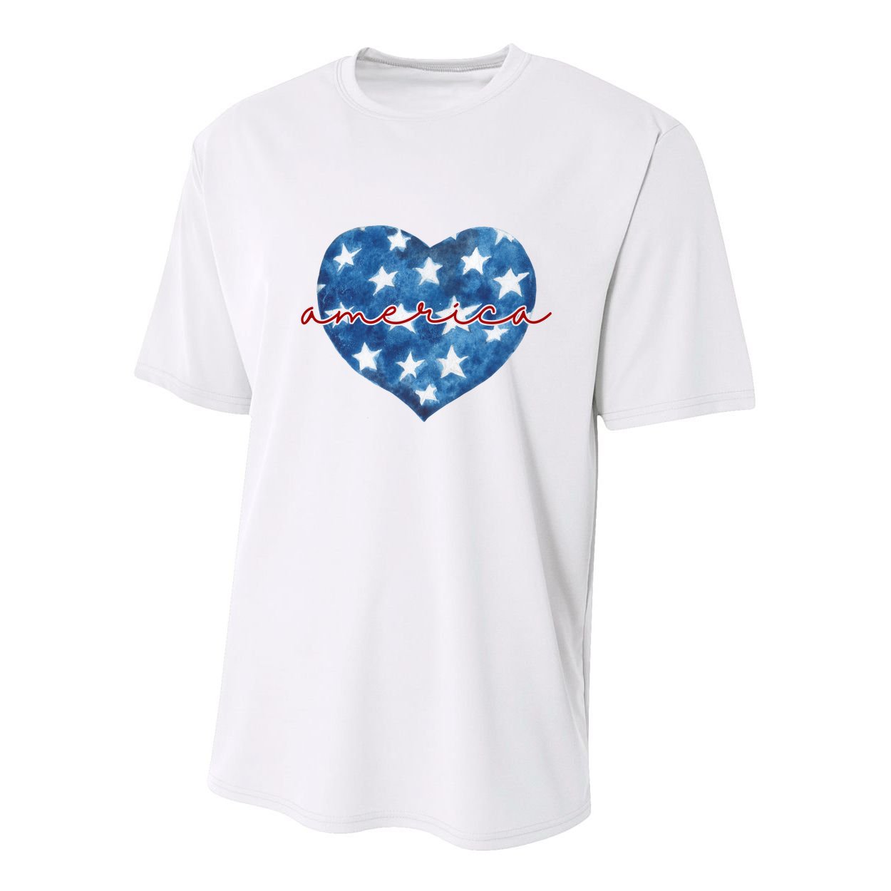 America Heart 4th Of July Cute Festive Youth Performance Sprint T-Shirt
