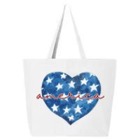 America Heart 4th Of July Cute Festive 25L Jumbo Tote