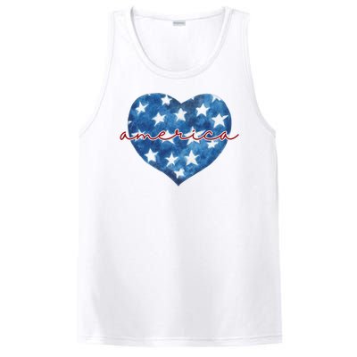 America Heart 4th Of July Cute Festive PosiCharge Competitor Tank