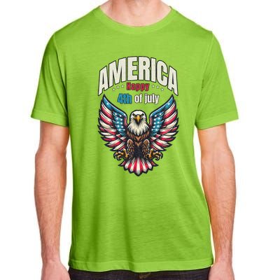 America Happy 4th Of July Patriotic Eagle Adult ChromaSoft Performance T-Shirt