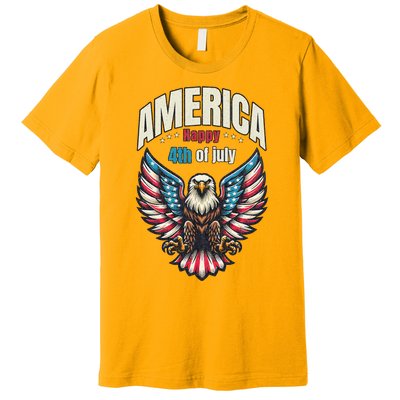 America Happy 4th Of July Patriotic Eagle Premium T-Shirt