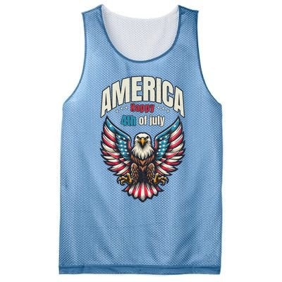 America Happy 4th Of July Patriotic Eagle Mesh Reversible Basketball Jersey Tank