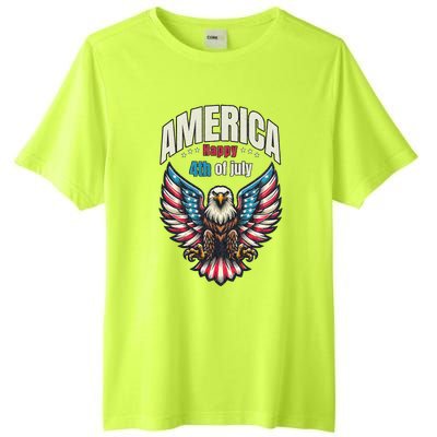 America Happy 4th Of July Patriotic Eagle Tall Fusion ChromaSoft Performance T-Shirt