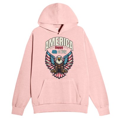 America Happy 4th Of July Patriotic Eagle Urban Pullover Hoodie