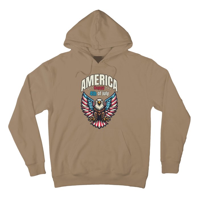 America Happy 4th Of July Patriotic Eagle Hoodie