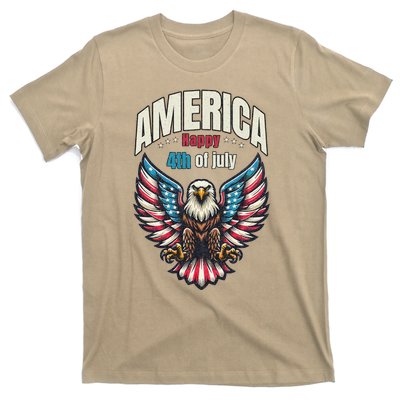 America Happy 4th Of July Patriotic Eagle T-Shirt