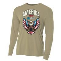 America Happy 4th Of July Patriotic Eagle Cooling Performance Long Sleeve Crew