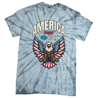 America Happy 4th Of July Patriotic Eagle Tie-Dye T-Shirt