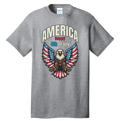 America Happy 4th Of July Patriotic Eagle Tall T-Shirt