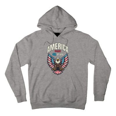 America Happy 4th Of July Patriotic Eagle Tall Hoodie