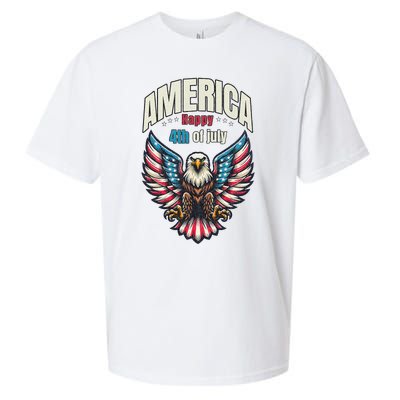 America Happy 4th Of July Patriotic Eagle Sueded Cloud Jersey T-Shirt