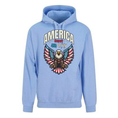 America Happy 4th Of July Patriotic Eagle Unisex Surf Hoodie