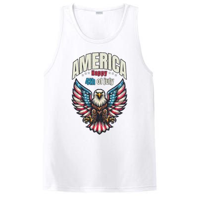 America Happy 4th Of July Patriotic Eagle PosiCharge Competitor Tank