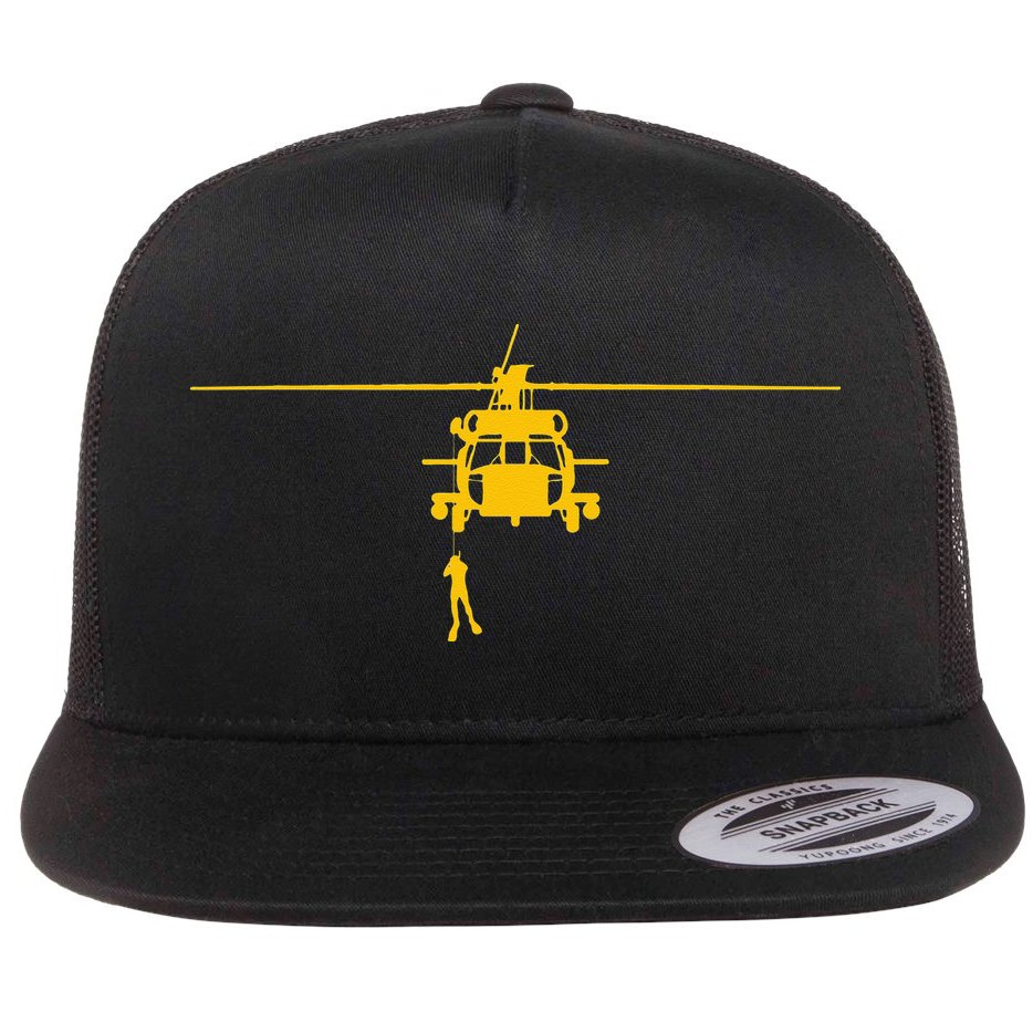 Awesome H 60 Helicopter Search And Rescue SAR Flat Bill Trucker Hat