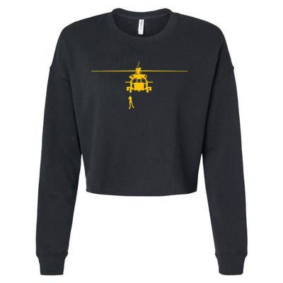 Awesome H 60 Helicopter Search And Rescue SAR Cropped Pullover Crew