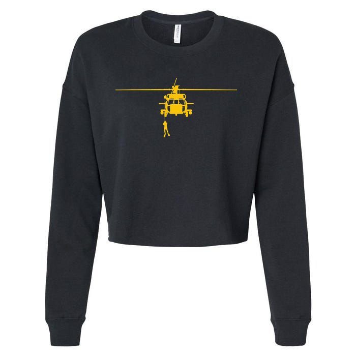 Awesome H 60 Helicopter Search And Rescue SAR Cropped Pullover Crew