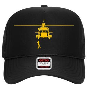 Awesome H 60 Helicopter Search And Rescue SAR High Crown Mesh Back Trucker Hat