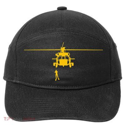 Awesome H 60 Helicopter Search And Rescue SAR 7-Panel Snapback Hat