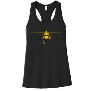 Awesome H 60 Helicopter Search And Rescue SAR Women's Racerback Tank