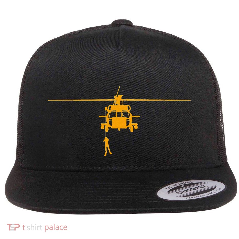 Awesome H 60 Helicopter Search And Rescue Sar Design Flatbill Hat