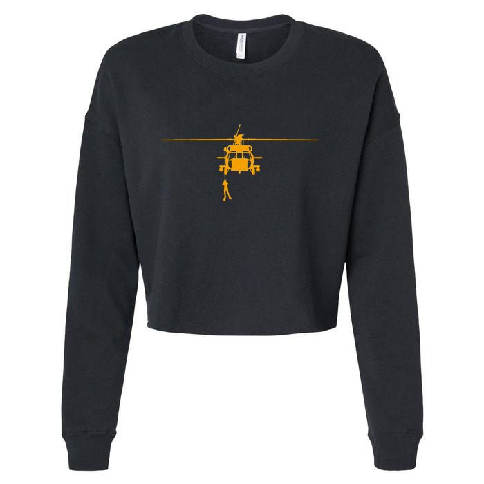 Awesome H 60 Helicopter Search And Rescue Sar Design Cropped Pullover Crew