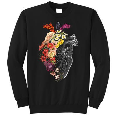 Anatomical Heart And Flowers Funny Nurse Gift For Graduation Sweatshirt