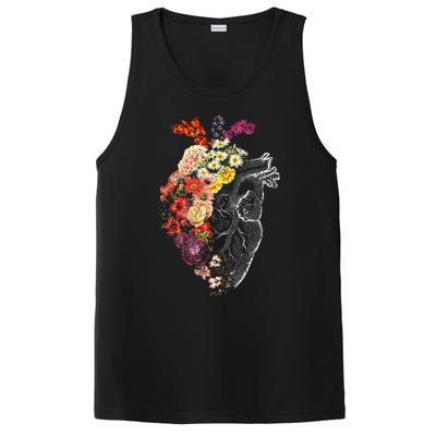 Anatomical Heart And Flowers Funny Nurse Gift For Graduation PosiCharge Competitor Tank