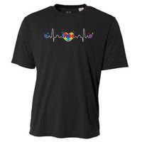 Autism Heartbeat Autistic Awareness Fighter Special Needs Cooling Performance Crew T-Shirt