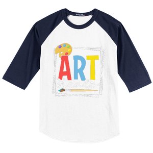 Art Heals Artist Stress Relief Artsy Art Lover Teacher Baseball Sleeve Shirt