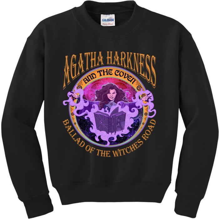 Agatha Harkness And The Coven Ballad Witches Road Agatha Harkness Kids Sweatshirt