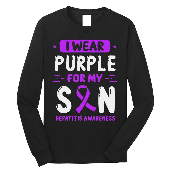 Autoimmune Hepatitis Awareness Son Purple Ribbon Children Long Sleeve Shirt