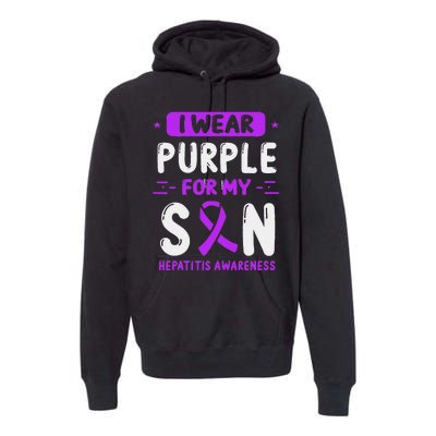 Autoimmune Hepatitis Awareness Son Purple Ribbon Children Premium Hoodie