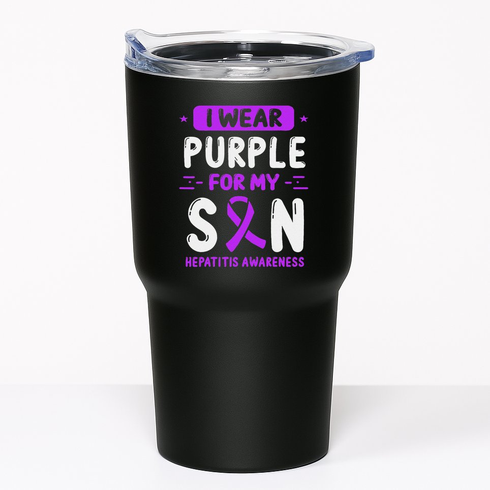 Autoimmune Hepatitis Awareness Son Purple Ribbon Children Tumbler
