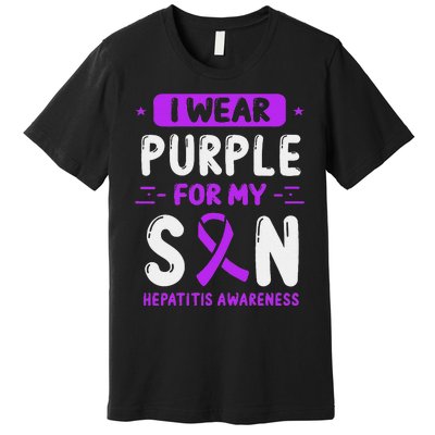 Autoimmune Hepatitis Awareness Son Purple Ribbon Children Premium T-Shirt