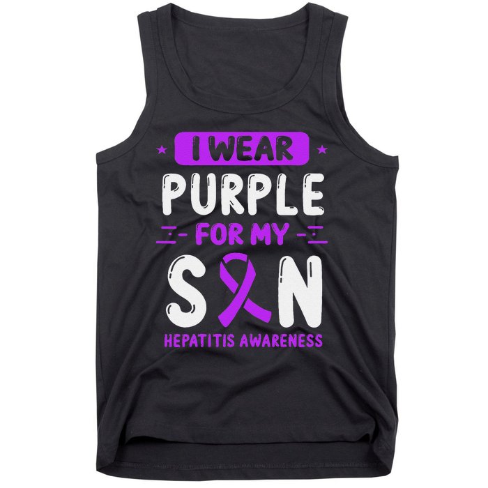 Autoimmune Hepatitis Awareness Son Purple Ribbon Children Tank Top