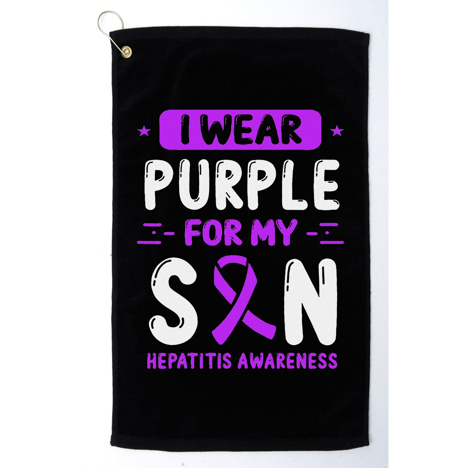 Autoimmune Hepatitis Awareness Son Purple Ribbon Children Golf Towel