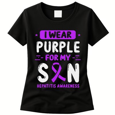 Autoimmune Hepatitis Awareness Son Purple Ribbon Children Womens T-Shirt