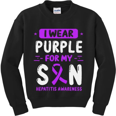Autoimmune Hepatitis Awareness Son Purple Ribbon Children Kids Sweatshirt