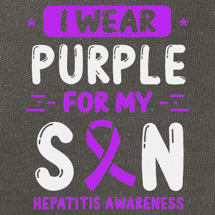 Autoimmune Hepatitis Awareness Son Purple Ribbon Children Cotton Canvas Backpack