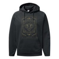 Aries Horoscope And Zodiac Constellation Symbol Performance Fleece Hoodie